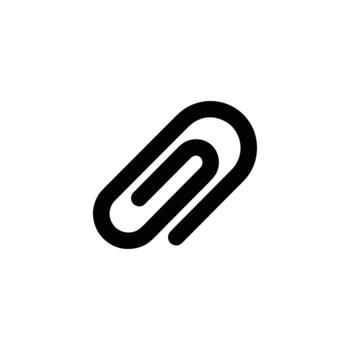 Simple Outline Paperclip Stationery Attachment Tool Icon Element vector