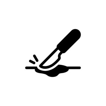 Simple Line Scalpel Incision Icon and a Drop of Liquid Symbol vector
