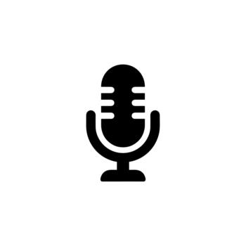 Minimalist Silhouette Microphone Broadcast Device Interface Symbol Element Icon vector