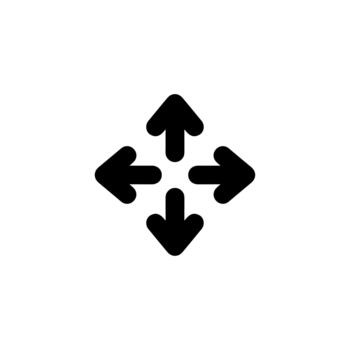 Simple Line Expand Arrow Navigation Direction Symbol Shape Icon vector