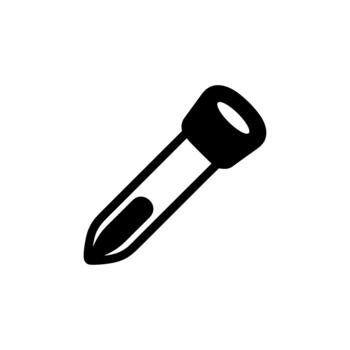 Simple Black Line Drawing Test Tube Science Lab Icon Element vector