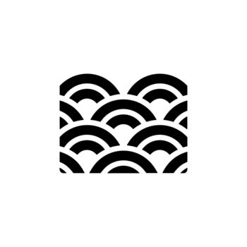 Abstract Simple Black and White Waves Pattern Shape Graphic Element vector