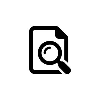Minimalist Line Search Document Magnifying Tool Shape Symbol Icon vector