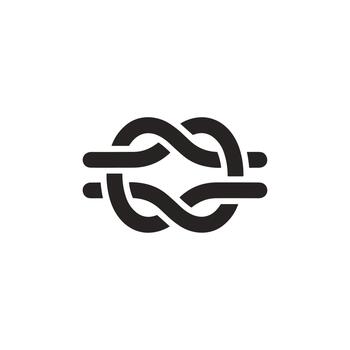 Simple Line Style Abstract Knot Shape Decoration Graphic Element vector