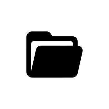 Simple Flat Glyph Folder Document File Data Storage Icon vector