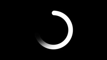 vit spinning läser in bar ikon slinga animering på svart bakgrund. framsteg indikator, buffring, minimalistisk ui digital gränssnitt video