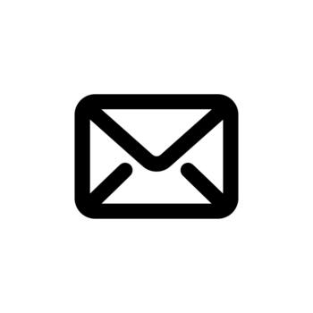 Minimalist Outline Mail Envelope Symbol Graphic Shape Icon Element vector