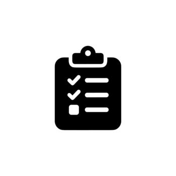 Minimalist Simple Clipboard Checklist with Check Marks Business Concept Icon vector
