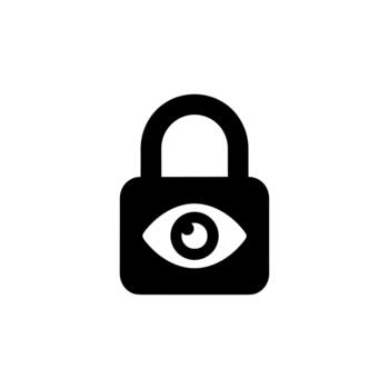 Minimalist Flat Padlock with Eye Shape Security Element Icon vector