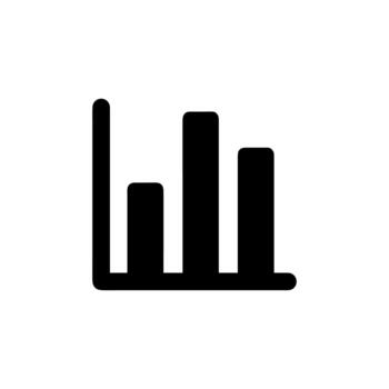 sencillo negro y blanco bar grafico estadística reporte icono símbolo vector