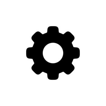 Simple Flat Design Gear Cogwheel Setting Mechanism Machine Part Icon vector