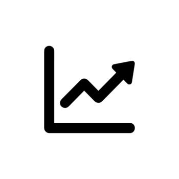 Simple Line Style Graph Chart Arrow Up Symbol Business Concept vector