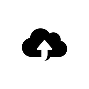 sencillo plano nube con flecha arriba icono diseño para archivo compartiendo vector