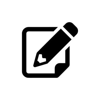 Minimalist Line Drawing Edit Document with Pencil Mark Interface Icon vector