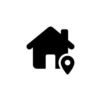 Outline Simple Home Location Pin Pointer Symbol Icon Shape vector