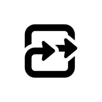 Simple Line Style Transfer Icon with Rounded Square Shape Element vector