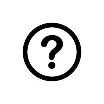 Simple Line Circle Question Mark Outline Icon Isolated on White Background vector