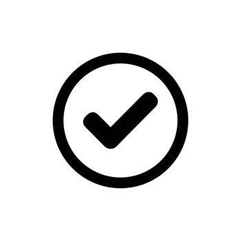 Simple Bold Circle Checkmark Outline Symbol Shape Mark Icon vector