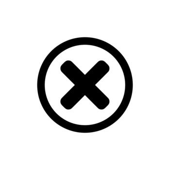 Simple Line Circle Cross Mark Symbol Shape Icon Element vector