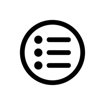 sencillo contorno menú lista icono dentro circulo forma elemento vector