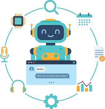 AI Chatbot and Automation Ecosystem Icon vector