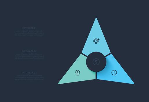 Elements of graph, diagram with 3 options vector