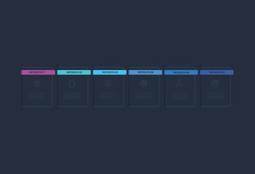 elementos de grafico, diagrama con 6 6 pasos vector