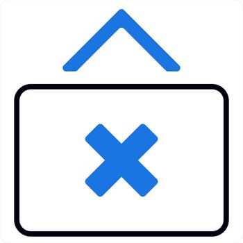 Multiply Button icon concept in blue line color vector