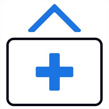 Add Button icon concept in blue line color vector