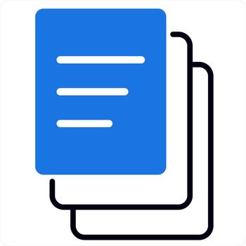 Duplicate Copy icon concept in blue line color vector