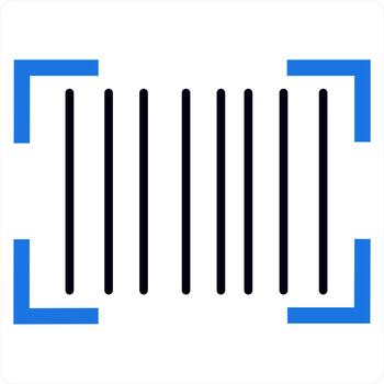 bar código concepto en azul línea color vector
