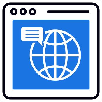 web navegador icono concepto en azul línea color vector