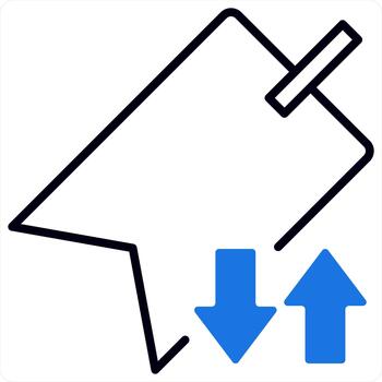 Synchronize Tag and label icon concept in blue line color vector