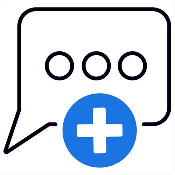 Add Message and create icon concept in blue line color vector