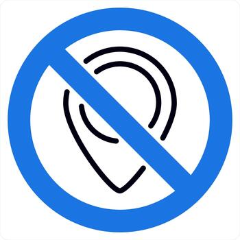 Location Prohibited and pointer icon concept in blue line color vector