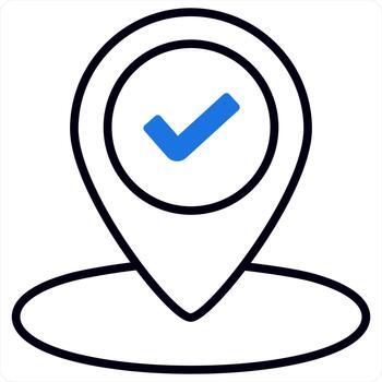 Add Location and pin icon concept in blue line color vector