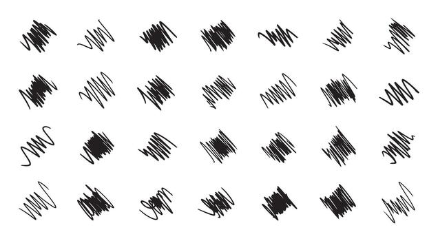 Handmade Marker Strokes, Scribble Textures and Sketch Style Brush Marks vector