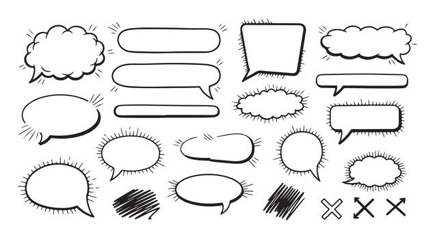 Abstract Scribble Shapes and Handmade Decorative Design Elements vector