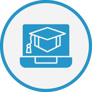 Online Learning Color Block Badge Design vector