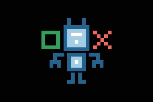 diseño de máquina ingeniero robot ai diseño negocio Arte robótico antecedentes píxel 8 bits. vector