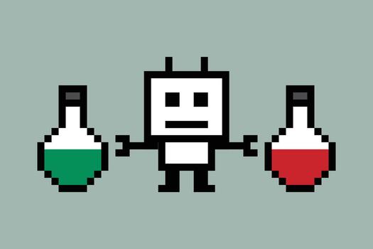 Minimal design of cyber robot robotic machine ai engineer decor computer. vector