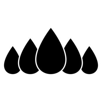 agua gotas plano icono. negro símbolo. pictograma es aislado en un blanco antecedentes. diseñado para web y software interfaces vector