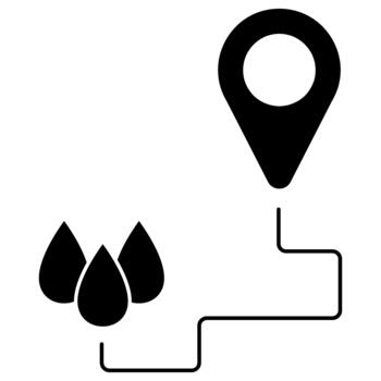 mapa puntero y agua soltar icono. ilustración aislado en blanco antecedentes. vector