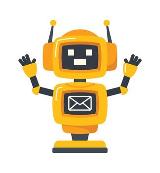 Mini Robot, Droid or Chatbot Character bot icon vector