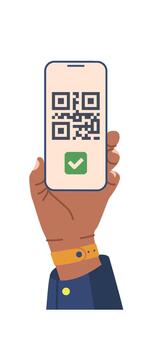 Qr Code on Phone vector
