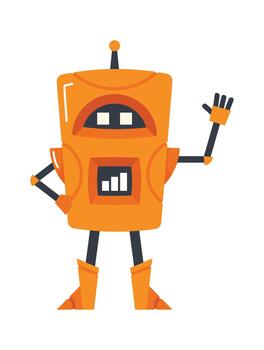 Mini Robot, Droid or Chatbot Character futuristic vector