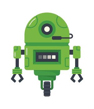 mini robot droide o chatbot personaje vector