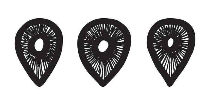 pointer geolocation Set of hand drawn map pin Map marker pointer sign GPS and mapping tools Location pin symbol Pinpoint clipart in doodle style Single element for web, design vector