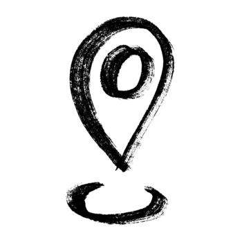 pointer road Hand drawn map pin Map marker pointer sign GPS and mapping tools Location pin symbol Pinpoint clipart in doodle style Single element for web, design vector