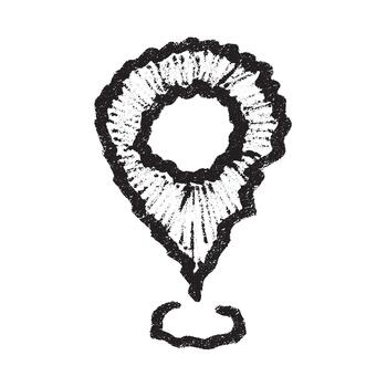 Hand drawn map pin Map marker pointer sign GPS and mapping tools Location pin symbol Pinpoint clipart in doodle style Single element for web, design pointer traveling vector